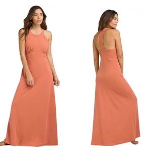 PrAna Women's Peach color Calexico Scoop-Neck Solid Shelf Bra Maxi Dress Size Xs
